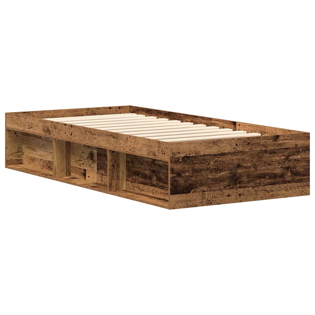 Bedframe zonder matras bewerkt 90x190 cm bewerkt hout oud is nu te koop bij PeponiXL, paradijselijk wonen!