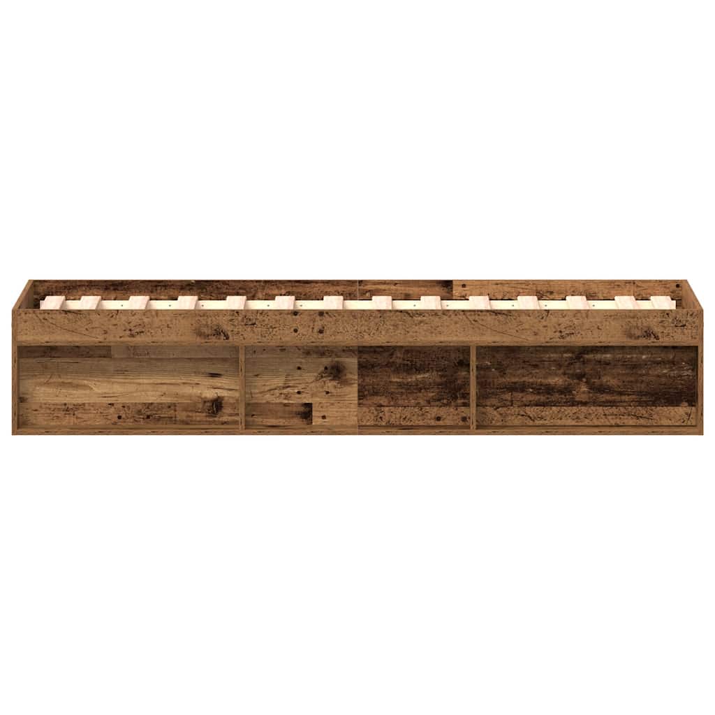 Bedframe zonder matras bewerkt 90x190 cm bewerkt hout oud is nu te koop bij PeponiXL, paradijselijk wonen!
