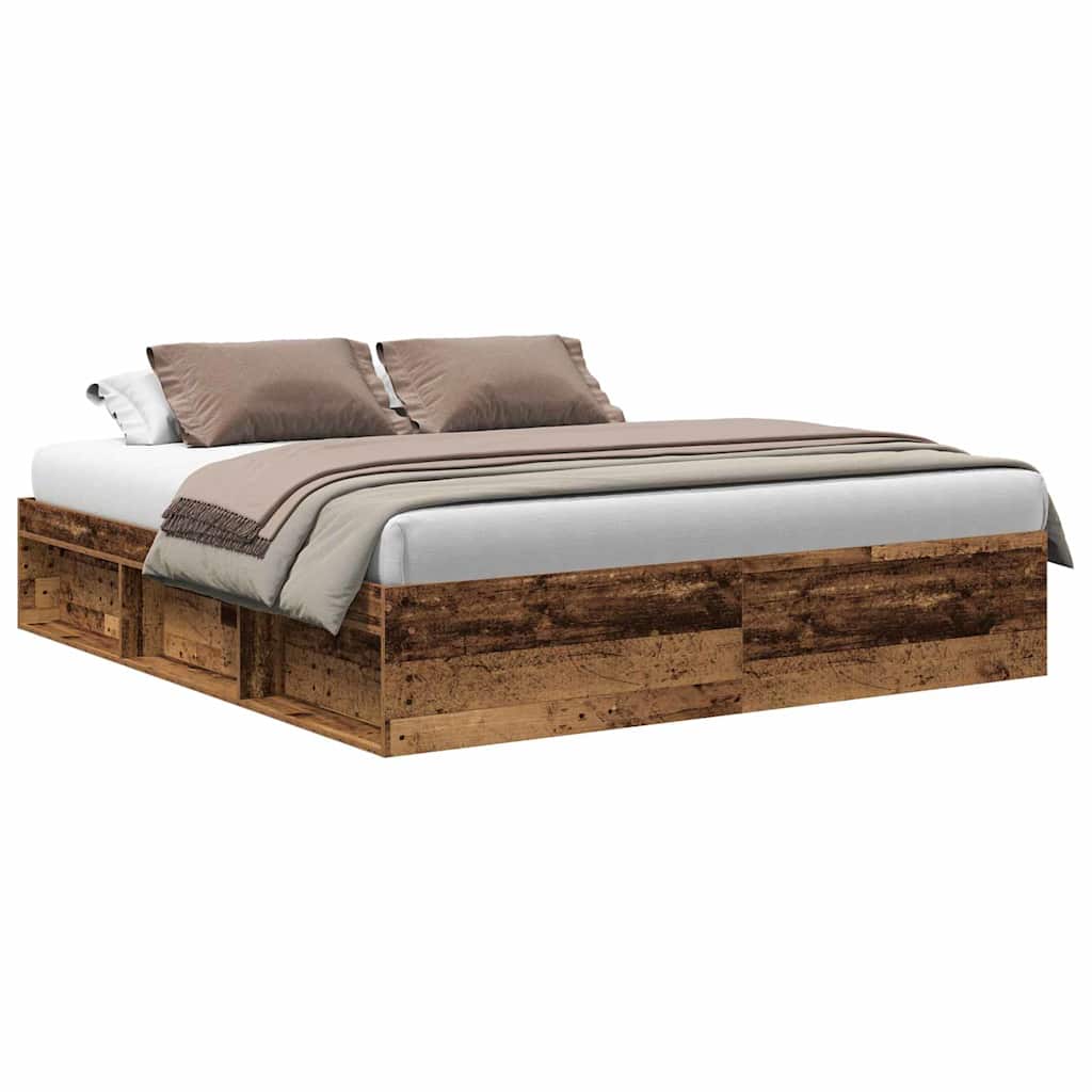 Bedframe zonder matras 180x200 cm bewerkt hout oud hout