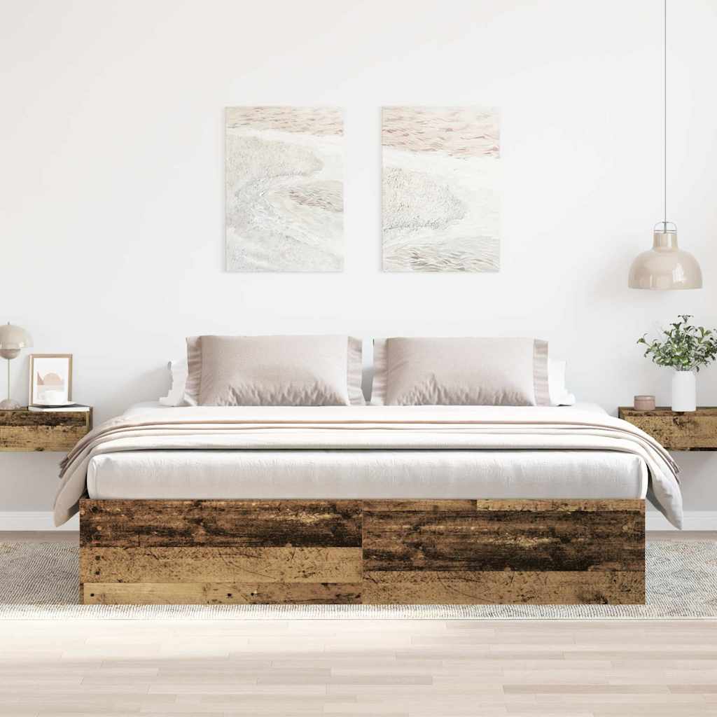 Bedframe zonder matras 180x200 cm bewerkt hout oud hout