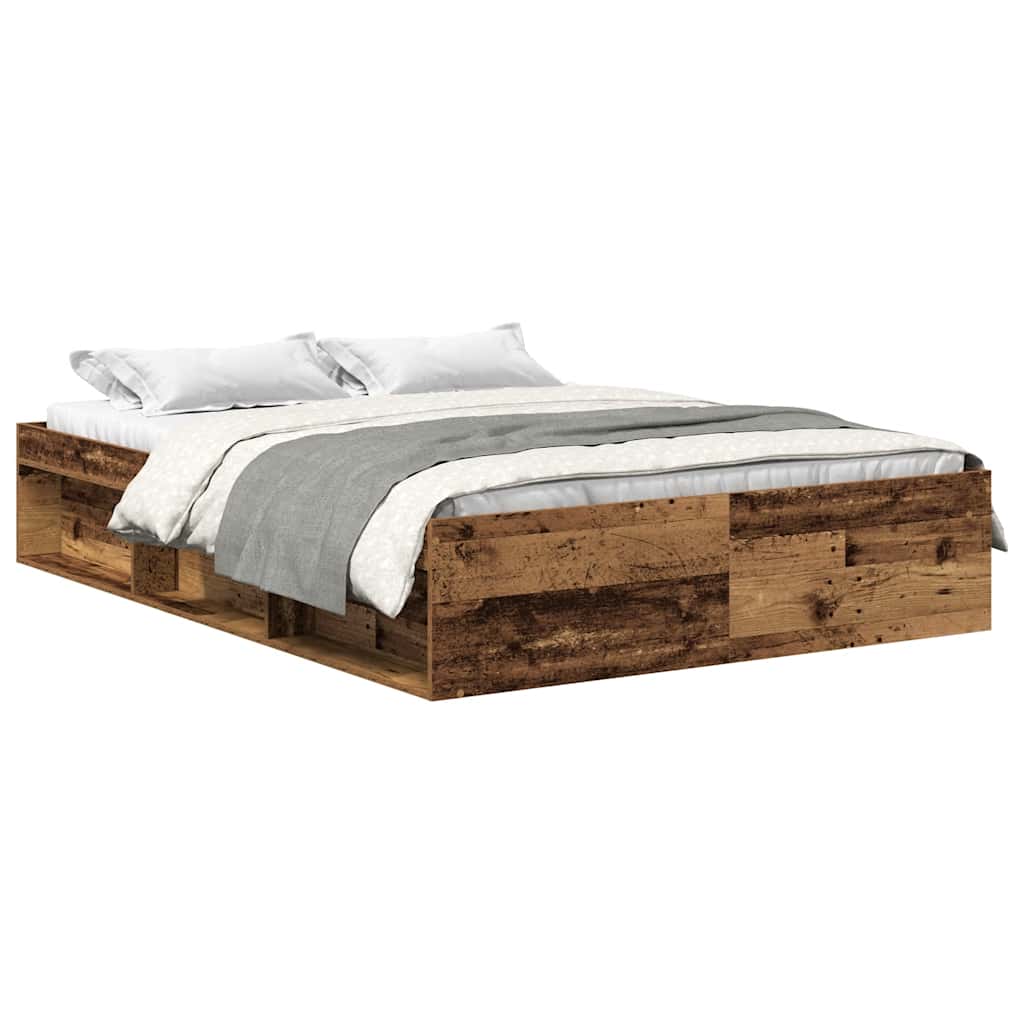 Bedframe zonder matras bewerkt 120x190 cm bewerkt hout oud is nu te koop bij PeponiXL, paradijselijk wonen!