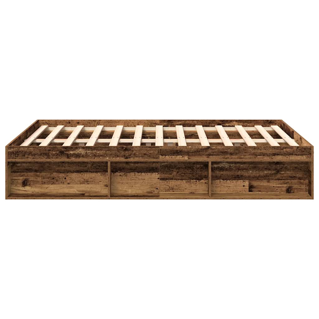 Bedframe zonder matras bewerkt 140x190 cm bewerkt hout oud is nu te koop bij PeponiXL, paradijselijk wonen!