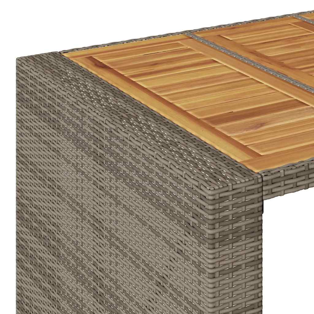 3-delige Tuinbarset zonder kussens poly rattan acacia grijs is nu te koop bij PeponiXL, paradijselijk wonen!