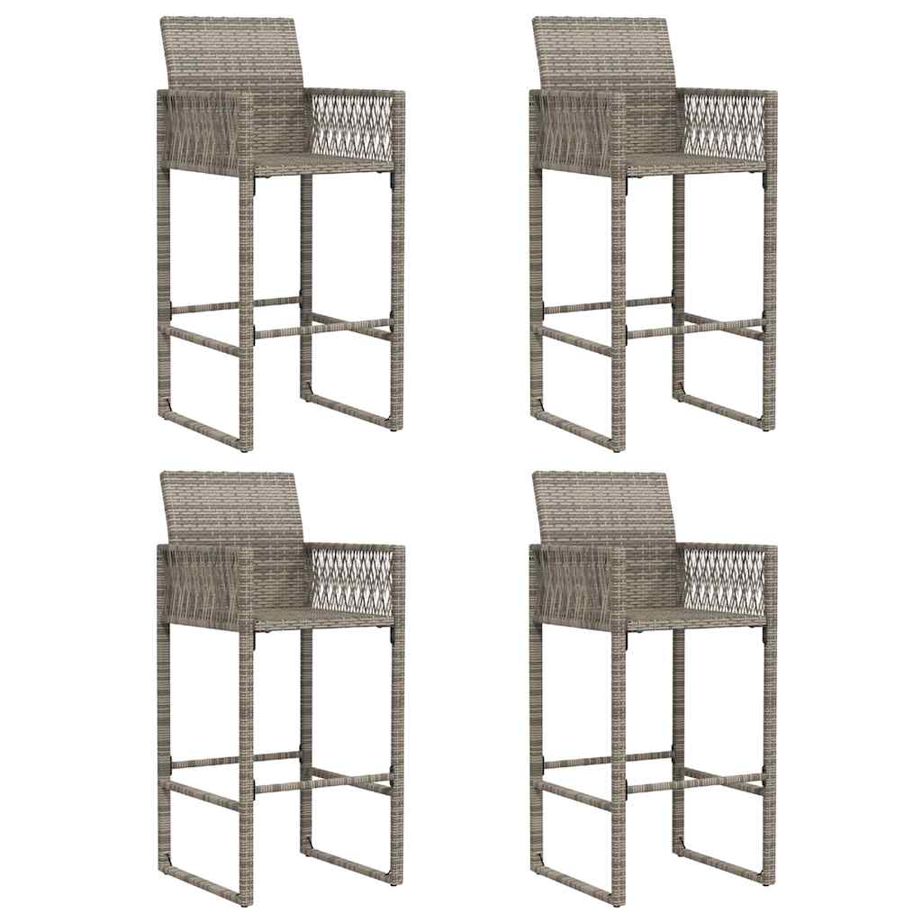 5-delige Tuinbarset zonder kussens poly rattan acacia grijs is nu te koop bij PeponiXL, paradijselijk wonen!