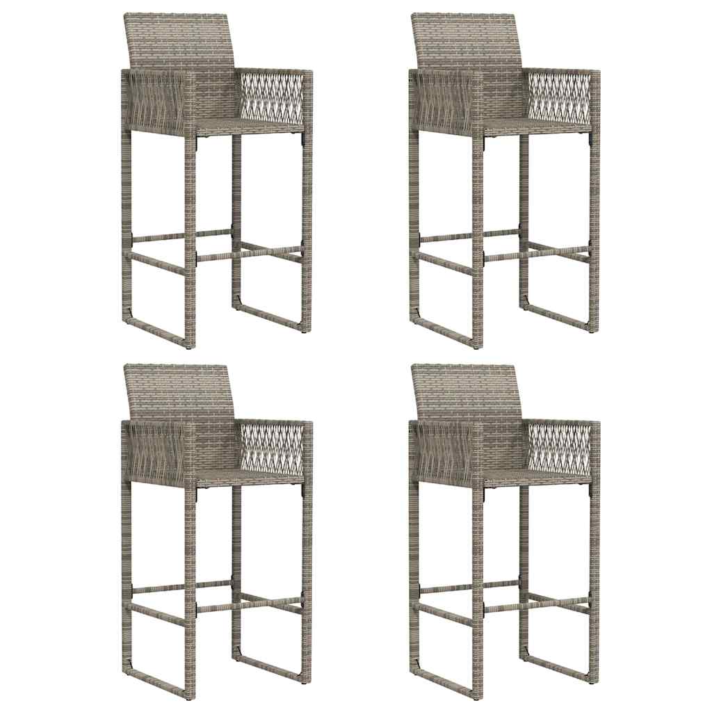5-delige Tuinbarset zonder kussens poly rattan acacia grijs is nu te koop bij PeponiXL, paradijselijk wonen!