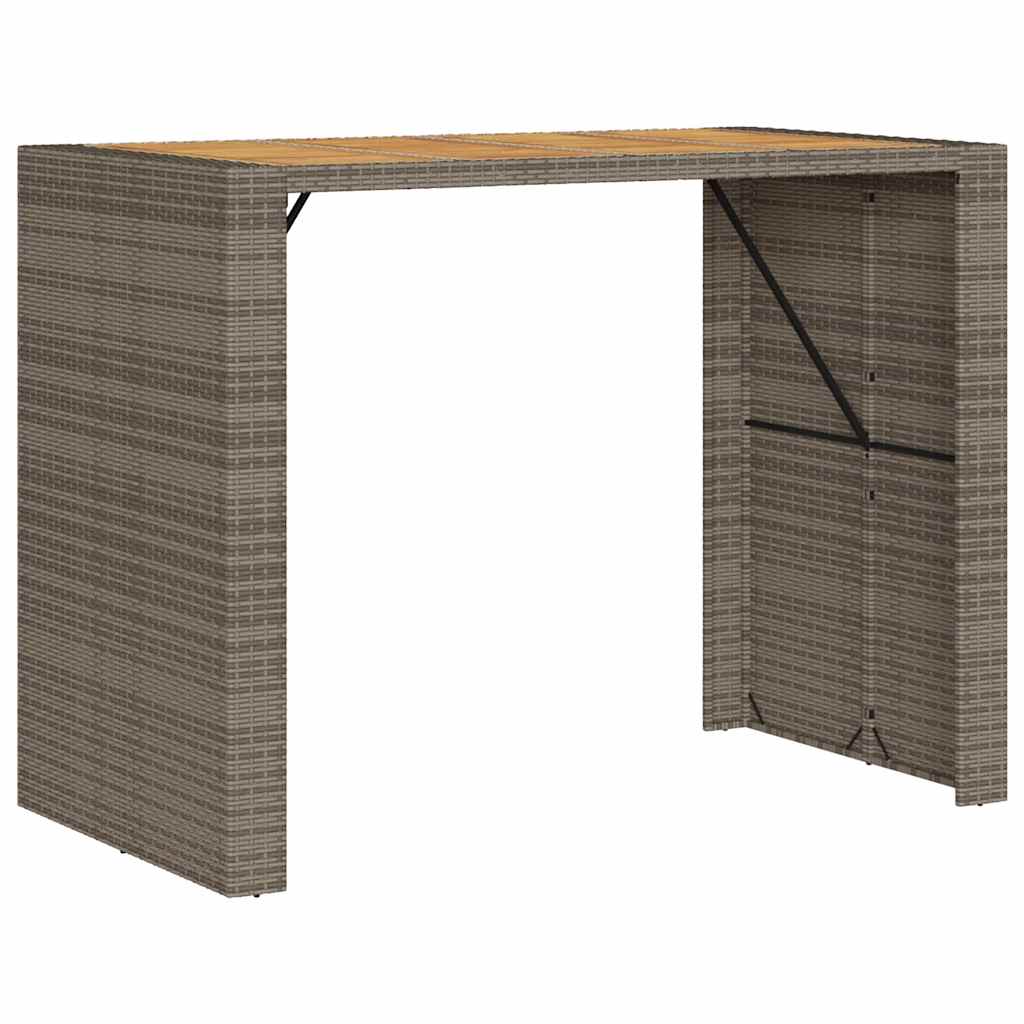 5-delige Tuinbarset zonder kussens poly rattan acacia grijs is nu te koop bij PeponiXL, paradijselijk wonen!