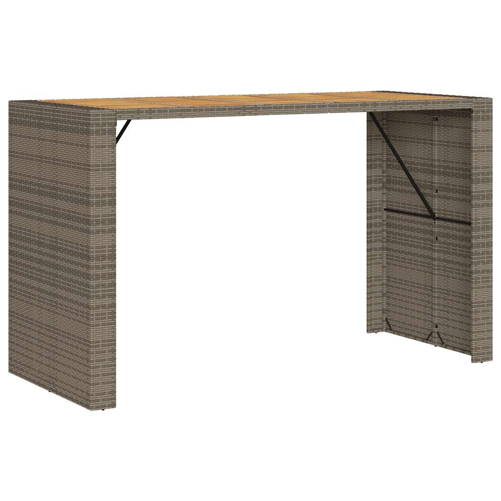 5-delige Tuinbarset zonder kussens poly rattan acacia grijs is nu te koop bij PeponiXL, paradijselijk wonen!