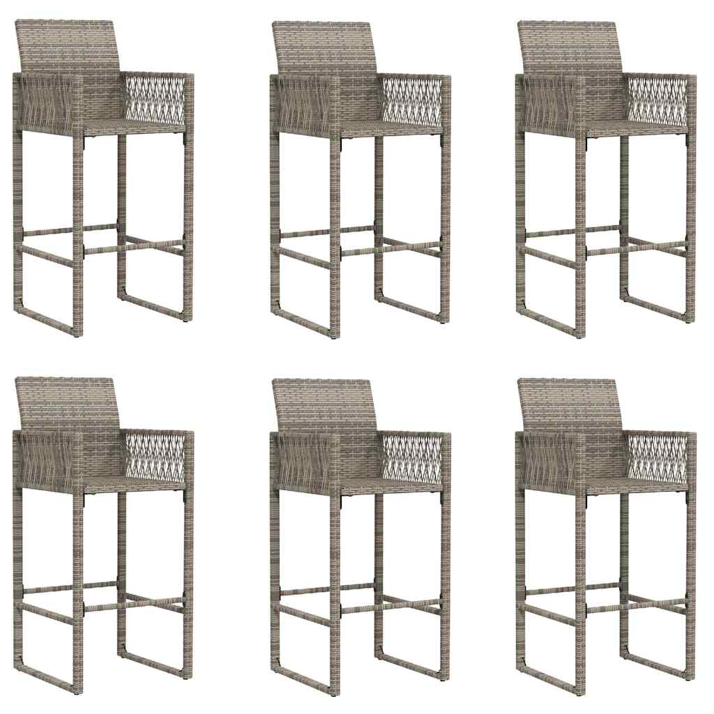 7-delige Tuinbarset zonder kussens poly rattan acacia grijs is nu te koop bij PeponiXL, paradijselijk wonen!