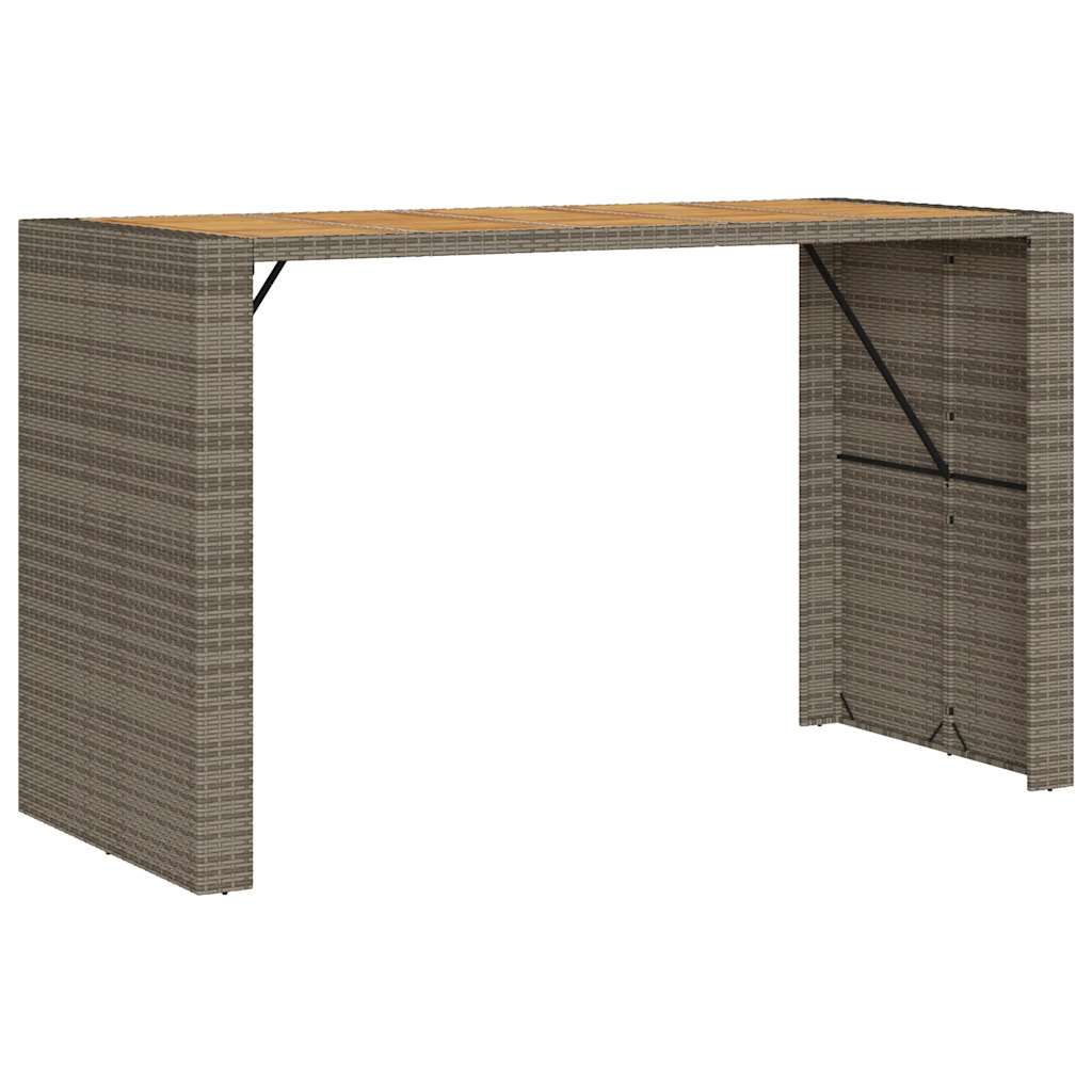 7-delige Tuinbarset zonder kussens poly rattan acacia grijs is nu te koop bij PeponiXL, paradijselijk wonen!
