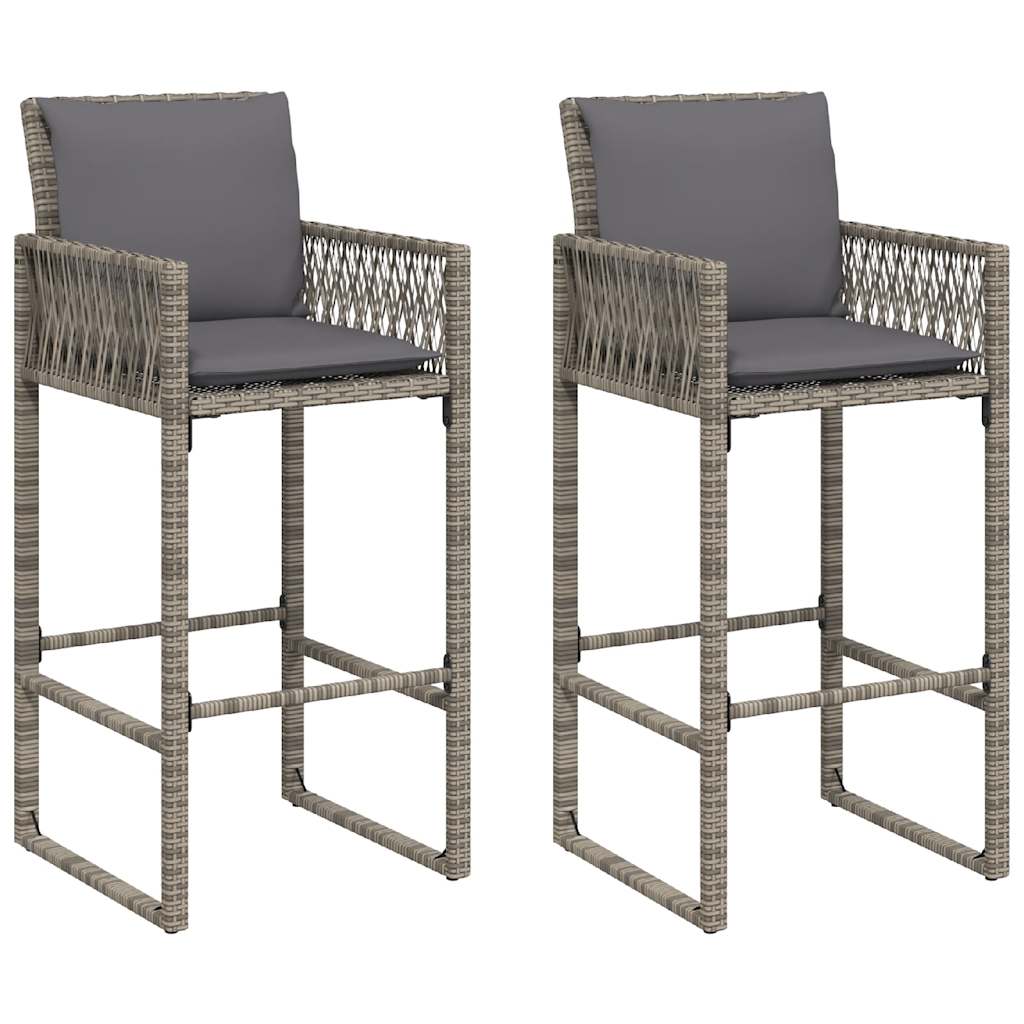 3-delige Tuinbarset met kussens poly rattan acacia grijs is nu te koop bij PeponiXL, paradijselijk wonen!