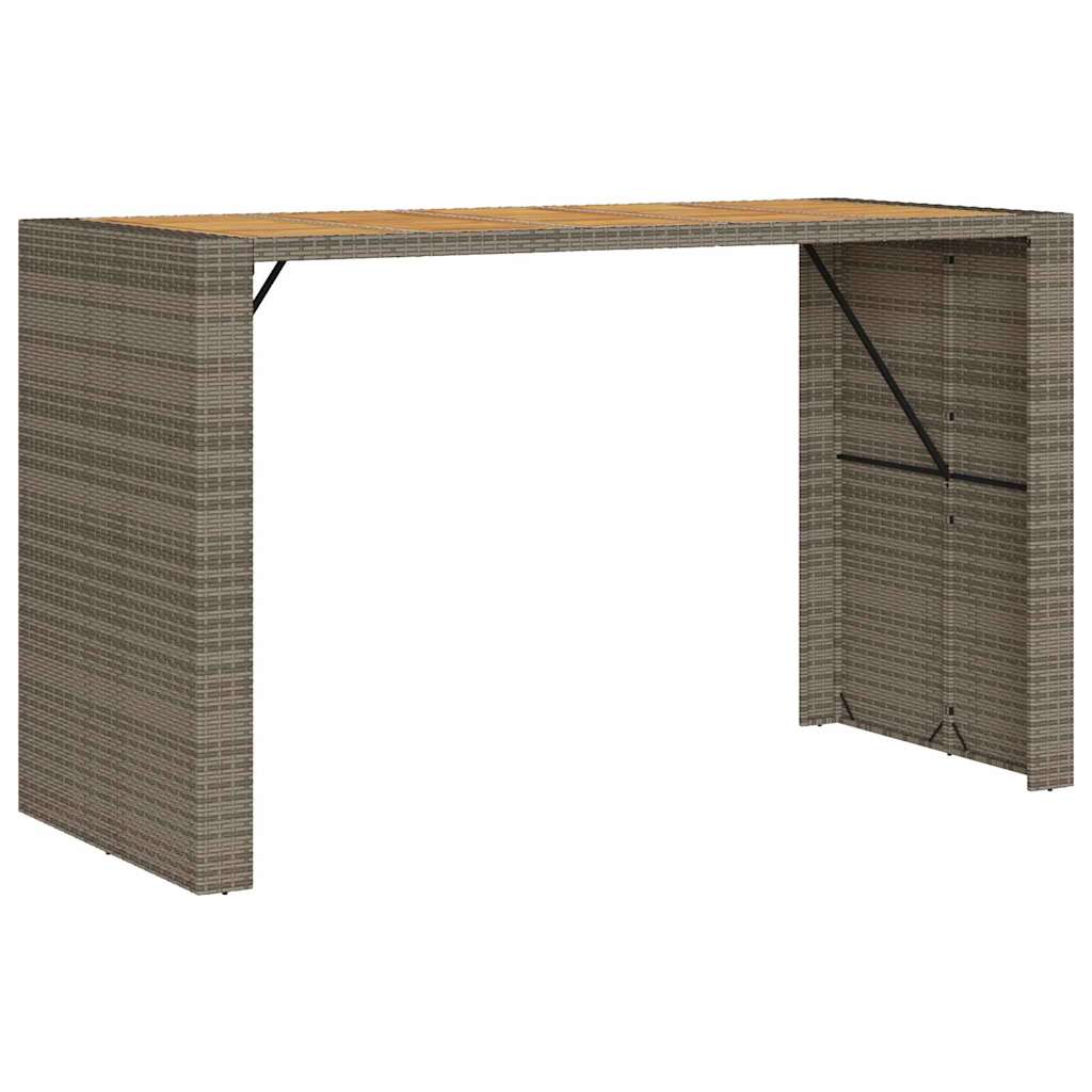 5-delige Tuinbarset met kussens poly rattan acacia grijs is nu te koop bij PeponiXL, paradijselijk wonen!