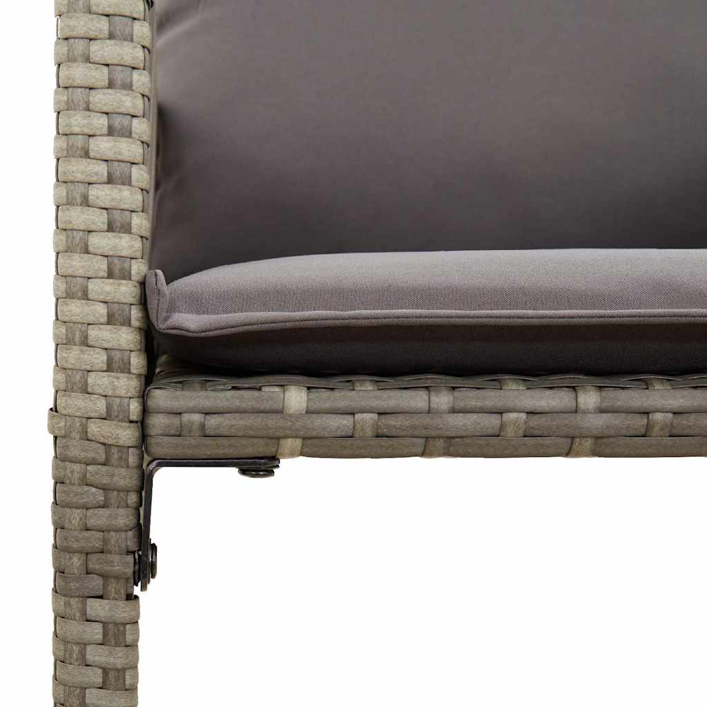 5-delige Tuinbarset met kussens poly rattan acacia grijs is nu te koop bij PeponiXL, paradijselijk wonen!