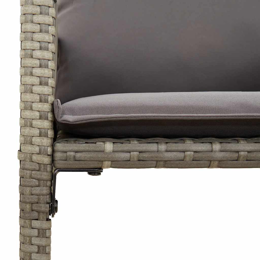 7-delige Tuinbarset met kussens poly rattan acacia grijs is nu te koop bij PeponiXL, paradijselijk wonen!