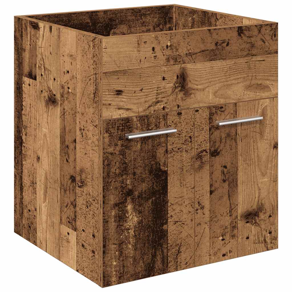 Wastafelkast met ingebouwde wasbak en kraan oud houtkleurig is nu te koop bij PeponiXL, paradijselijk wonen!