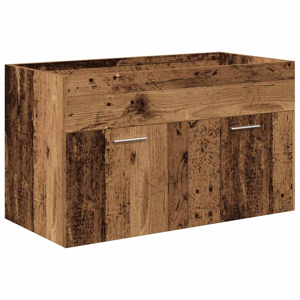 Wastafelkast met ingebouwde wasbak en kraan oud houtkleurig is nu te koop bij PeponiXL, paradijselijk wonen!