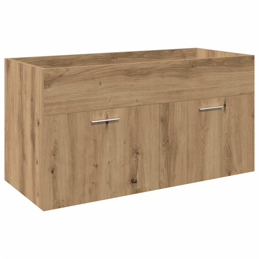 Wastafelkast met ingebouwde wasbak hout artisanaal eiken is nu te koop bij PeponiXL, paradijselijk wonen!