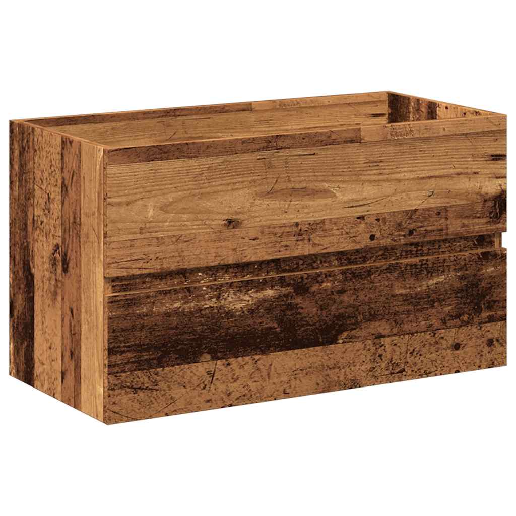 Badkamermeubelset bewerkt hout oud houtkleurig is nu te koop bij PeponiXL, paradijselijk wonen!