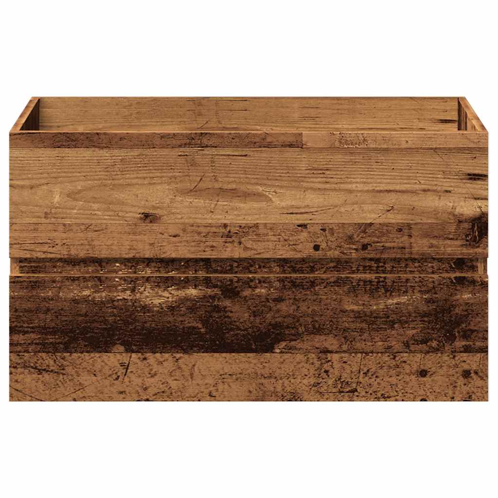 Badkamermeubelset bewerkt hout oud houtkleurig is nu te koop bij PeponiXL, paradijselijk wonen!