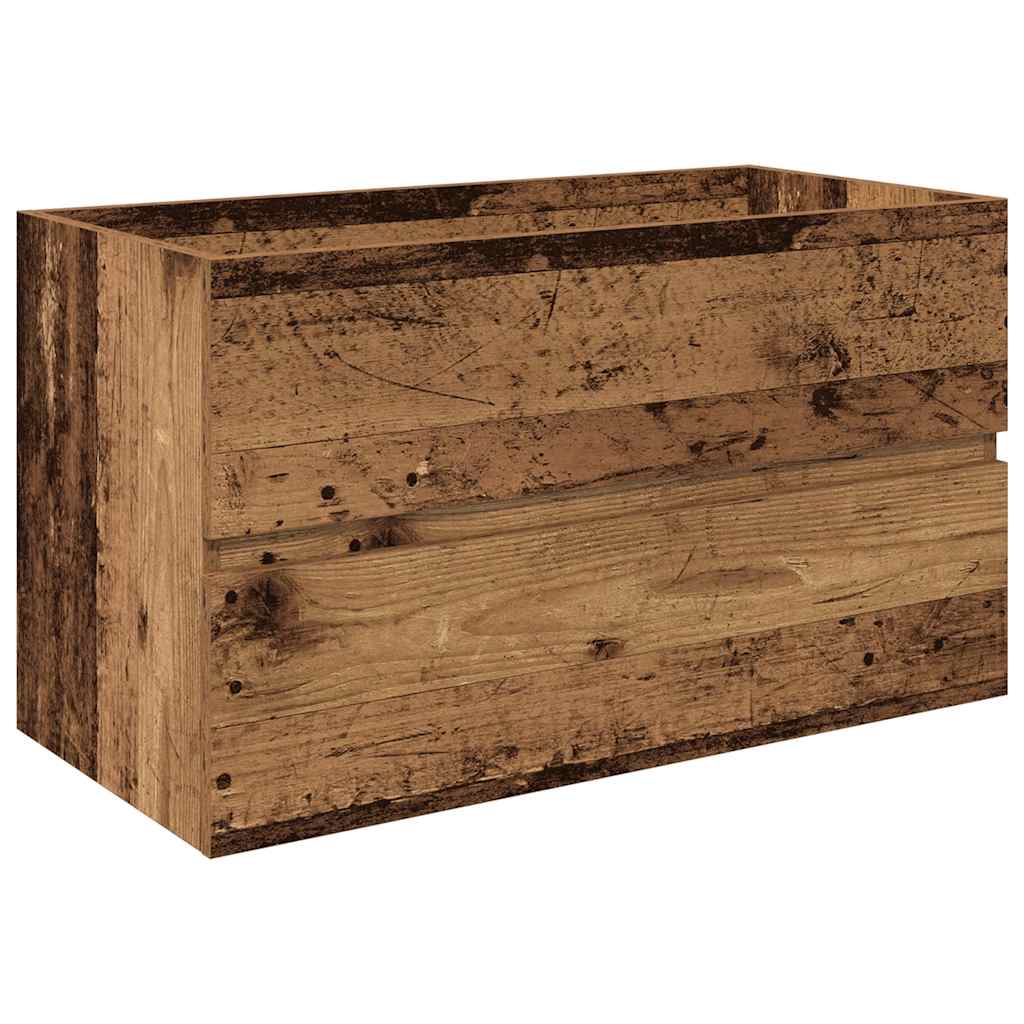 Wastafelkast met ingebouwde wasbak en kraan oud houtkleurig is nu te koop bij PeponiXL, paradijselijk wonen!