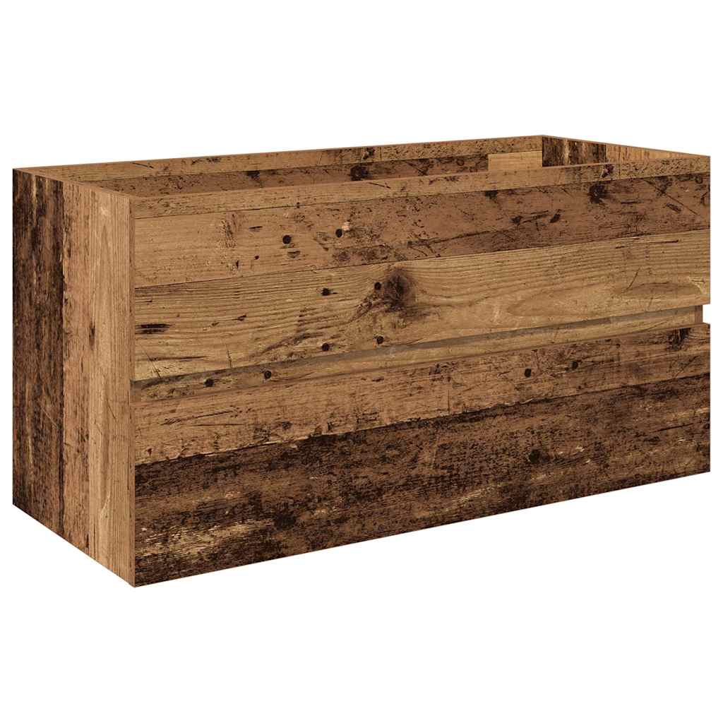 Wastafelkast met ingebouwde wasbak en kraan oud houtkleurig is nu te koop bij PeponiXL, paradijselijk wonen!