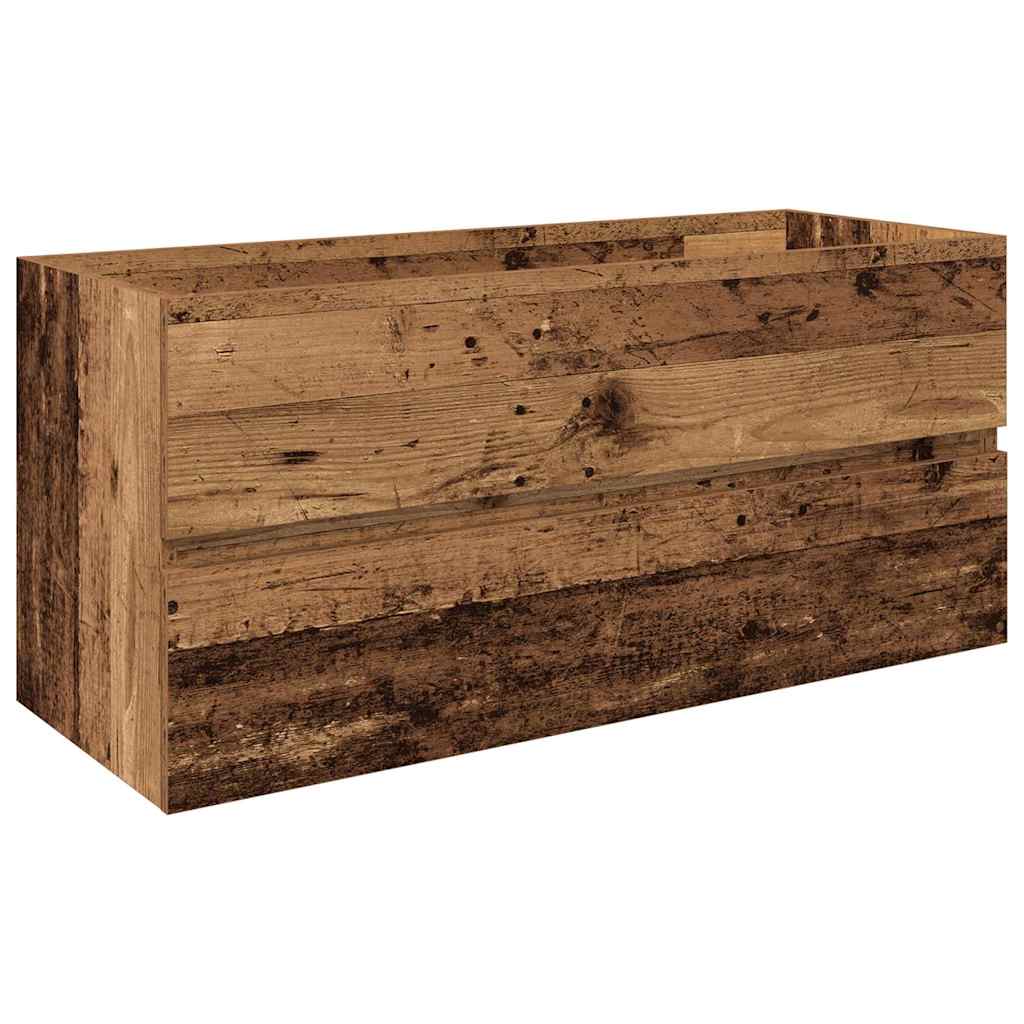 Wastafelkast met ingebouwde wasbak en kraan oud houtkleurig is nu te koop bij PeponiXL, paradijselijk wonen!