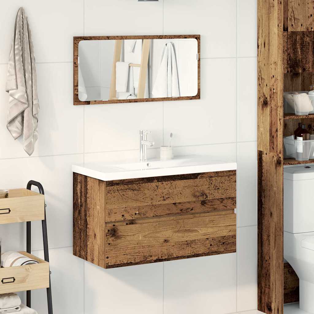 3-delige Badkamermeubelset bewerkt hout oud houtkleurig is nu te koop bij PeponiXL, paradijselijk wonen!