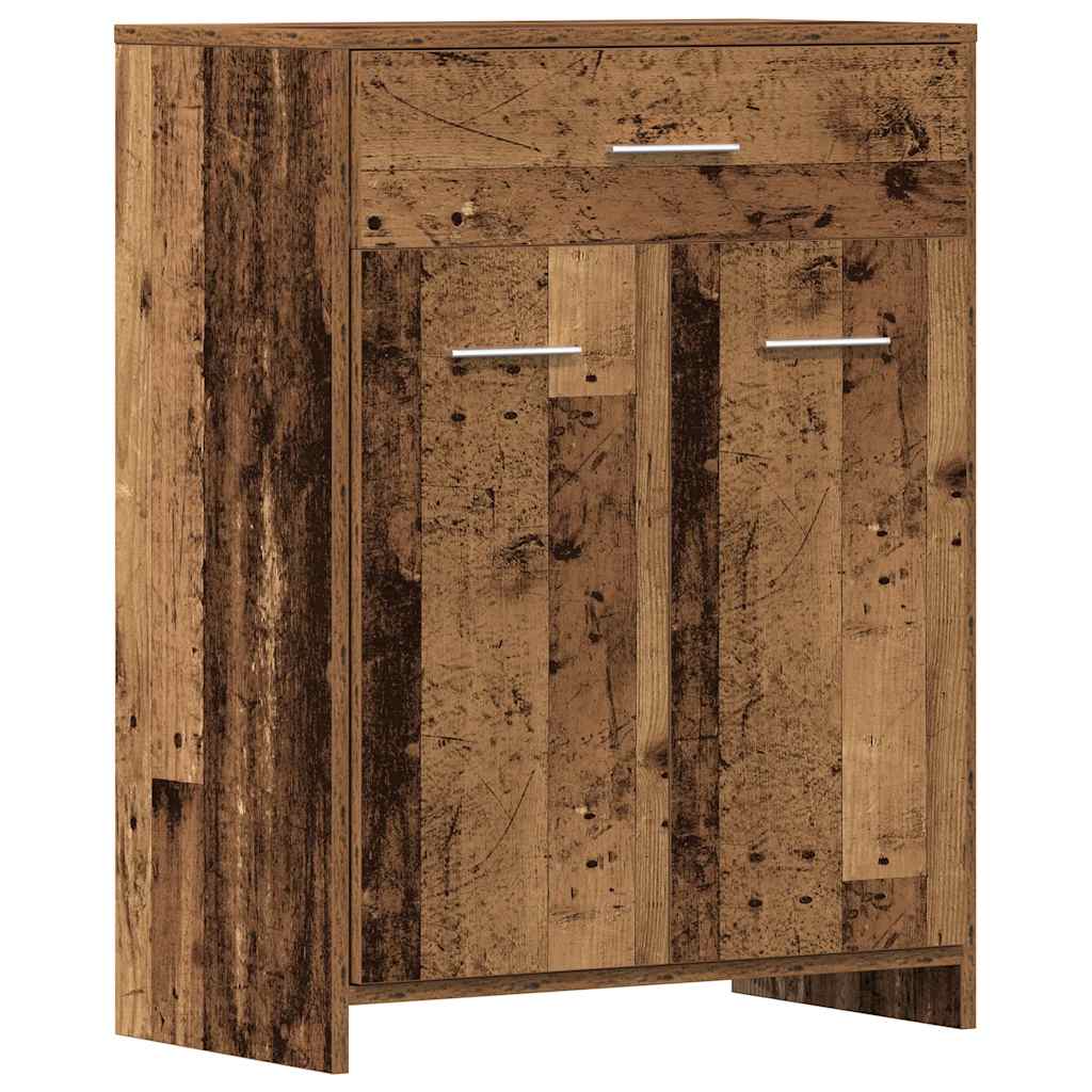 4-delige Badkamermeubelset bewerkt hout oud houtkleurig is nu te koop bij PeponiXL, paradijselijk wonen!