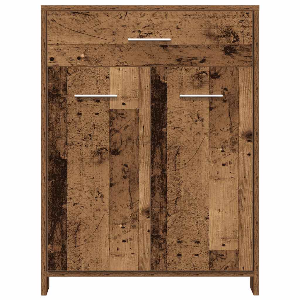 4-delige Badkamermeubelset bewerkt hout oud houtkleurig is nu te koop bij PeponiXL, paradijselijk wonen!