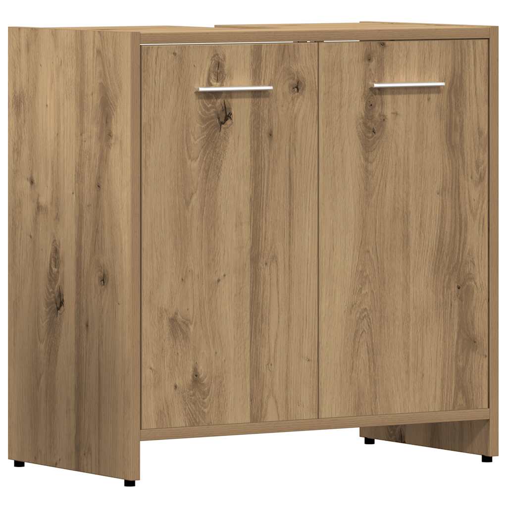 4-delige Badkamermeubelset bewerkt hout artisanaal eikenkleur is nu te koop bij PeponiXL, paradijselijk wonen!