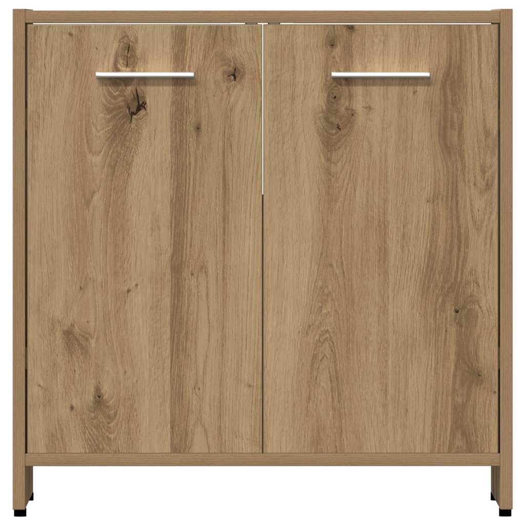 4-delige Badkamermeubelset bewerkt hout artisanaal eikenkleur is nu te koop bij PeponiXL, paradijselijk wonen!