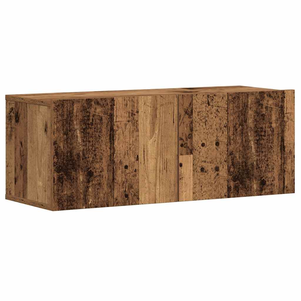 Tv-wandkasten 3 st bewerkt hout oud houtkleurig is nu te koop bij PeponiXL, paradijselijk wonen!