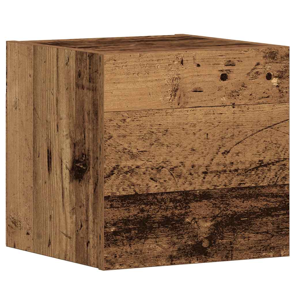 Tv-wandkasten 3 st bewerkt hout oud houtkleurig is nu te koop bij PeponiXL, paradijselijk wonen!