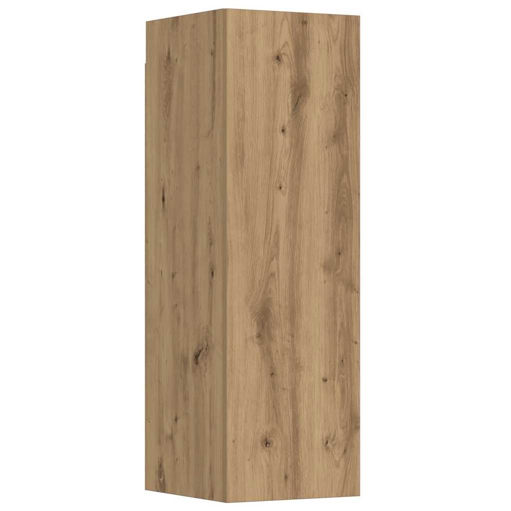 Tv-wandkasten 3 st bewerkt hout artisanaal eikenkleurig is nu te koop bij PeponiXL, paradijselijk wonen!