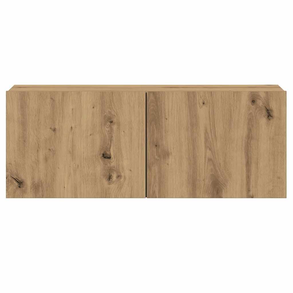 Tv-wandkasten 3 st bewerkt hout artisanaal eikenkleurig is nu te koop bij PeponiXL, paradijselijk wonen!