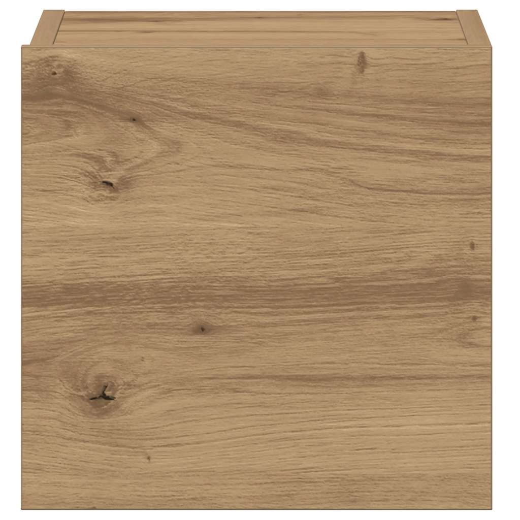 Tv-wandkasten 3 st bewerkt hout artisanaal eikenkleurig is nu te koop bij PeponiXL, paradijselijk wonen!