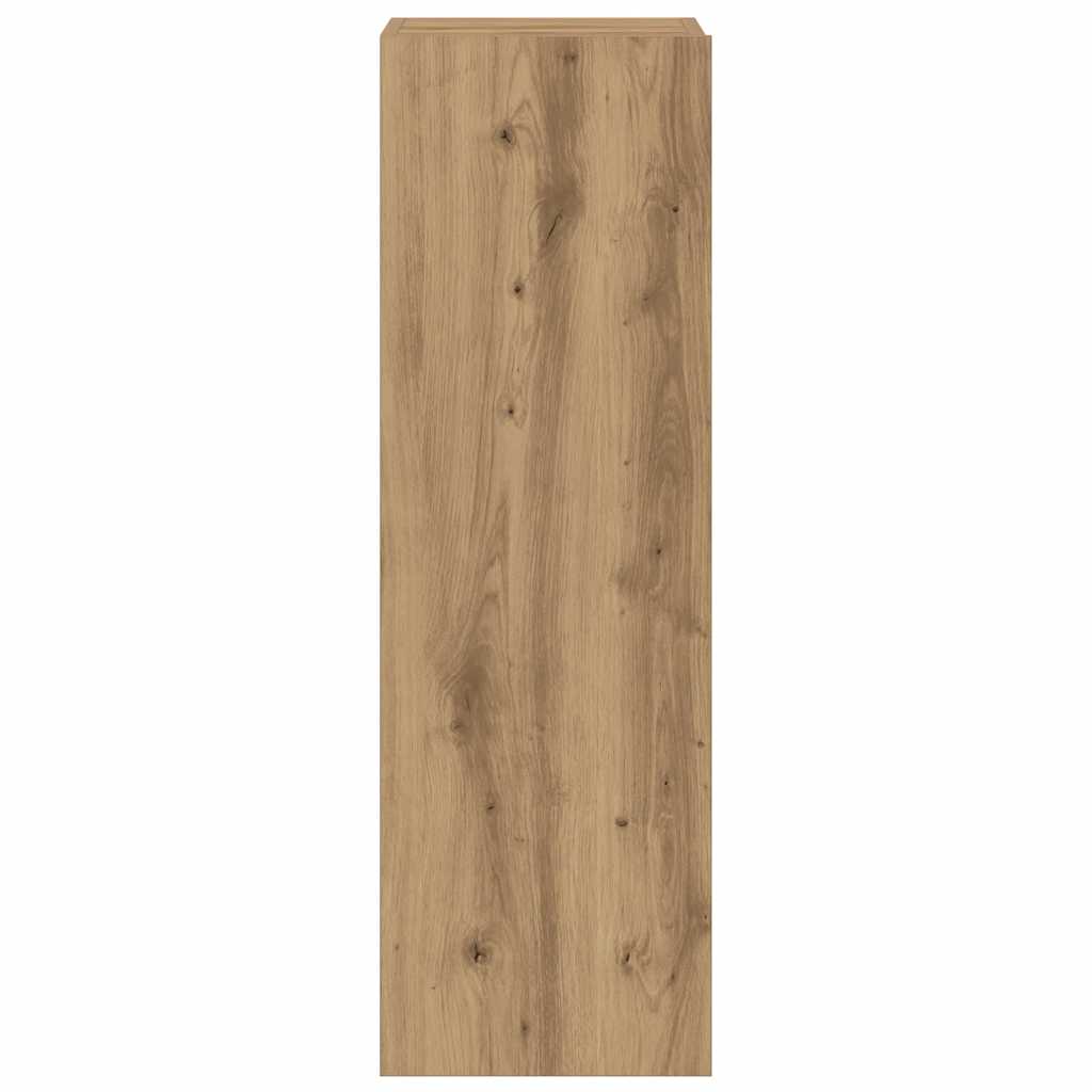 Tv-wandkasten 5 st bewerkt hout artisanaal eikenkleurig is nu te koop bij PeponiXL, paradijselijk wonen!