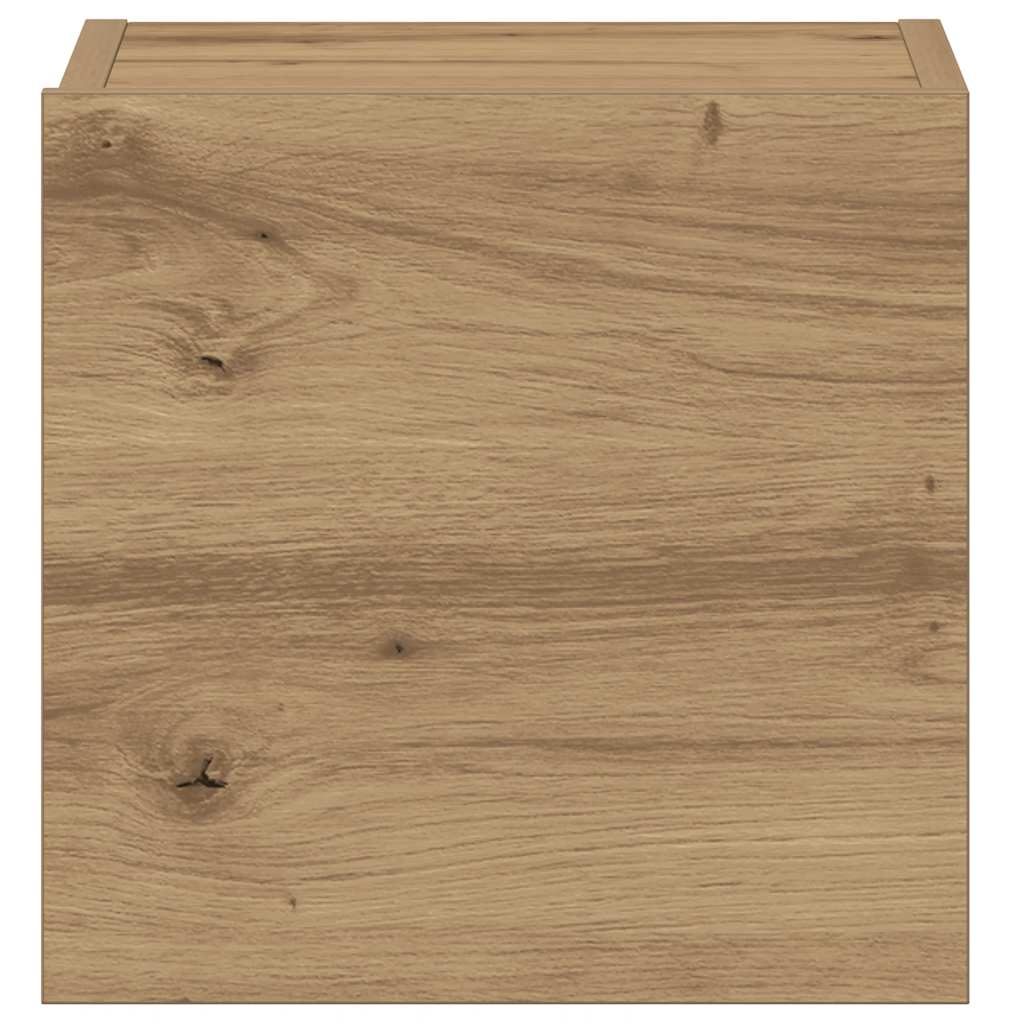 Tv-wandkasten 5 st bewerkt hout artisanaal eikenkleurig is nu te koop bij PeponiXL, paradijselijk wonen!