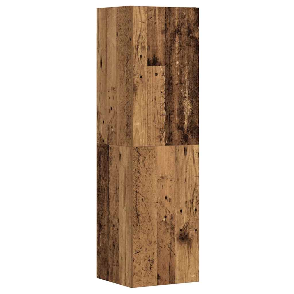 Tv-wandkasten 3 st bewerkt hout oud houtkleurig is nu te koop bij PeponiXL, paradijselijk wonen!