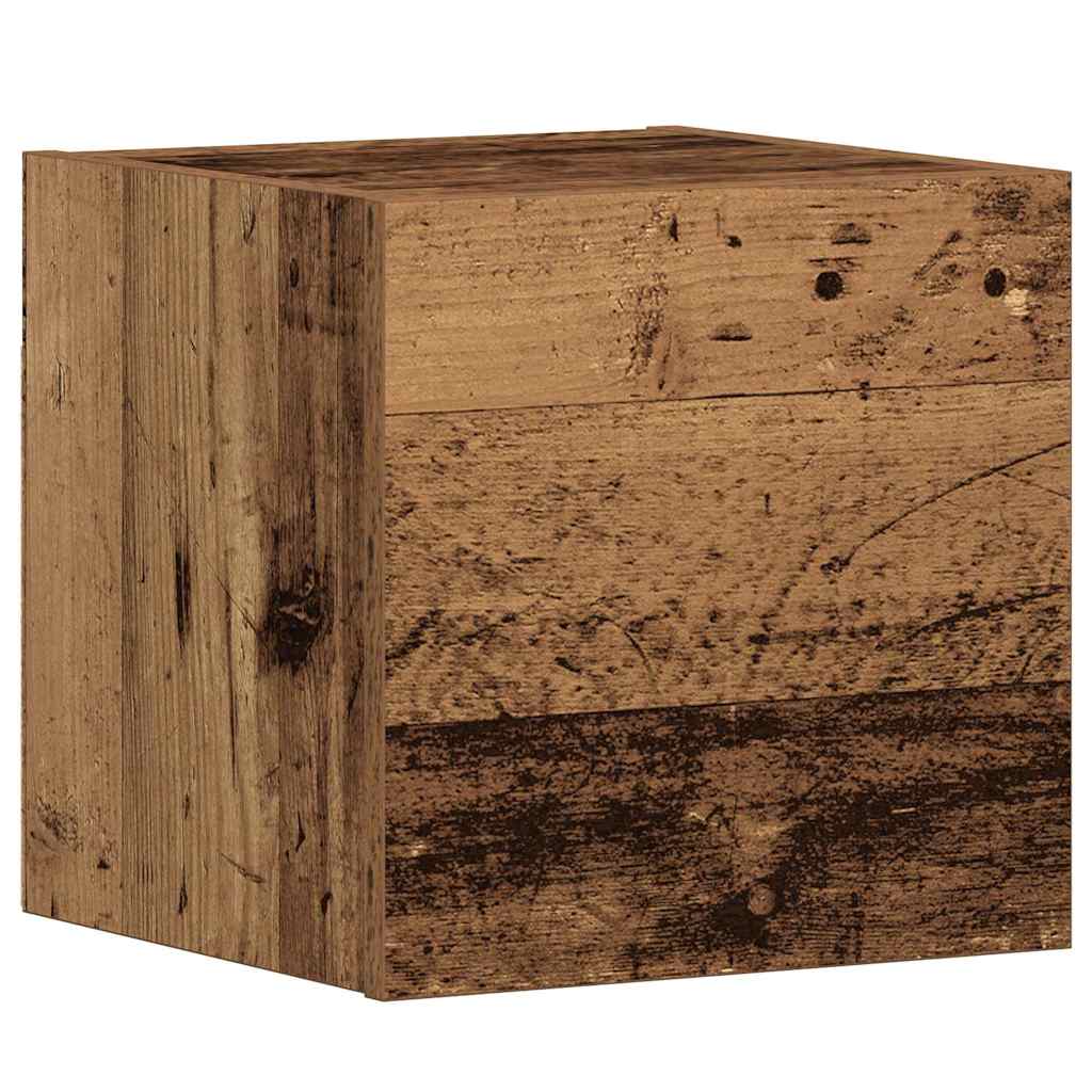 Tv-wandkasten 3 st bewerkt hout oud houtkleurig is nu te koop bij PeponiXL, paradijselijk wonen!