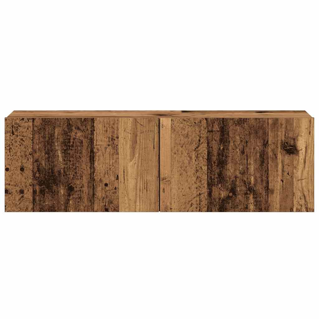 Tv-wandkasten 3 st bewerkt hout oud houtkleurig is nu te koop bij PeponiXL, paradijselijk wonen!