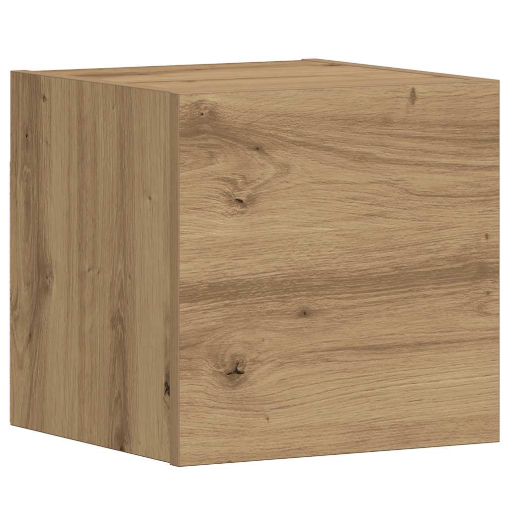Tv-wandkasten 3 st bewerkt hout artisanaal eikenkleurig is nu te koop bij PeponiXL, paradijselijk wonen!