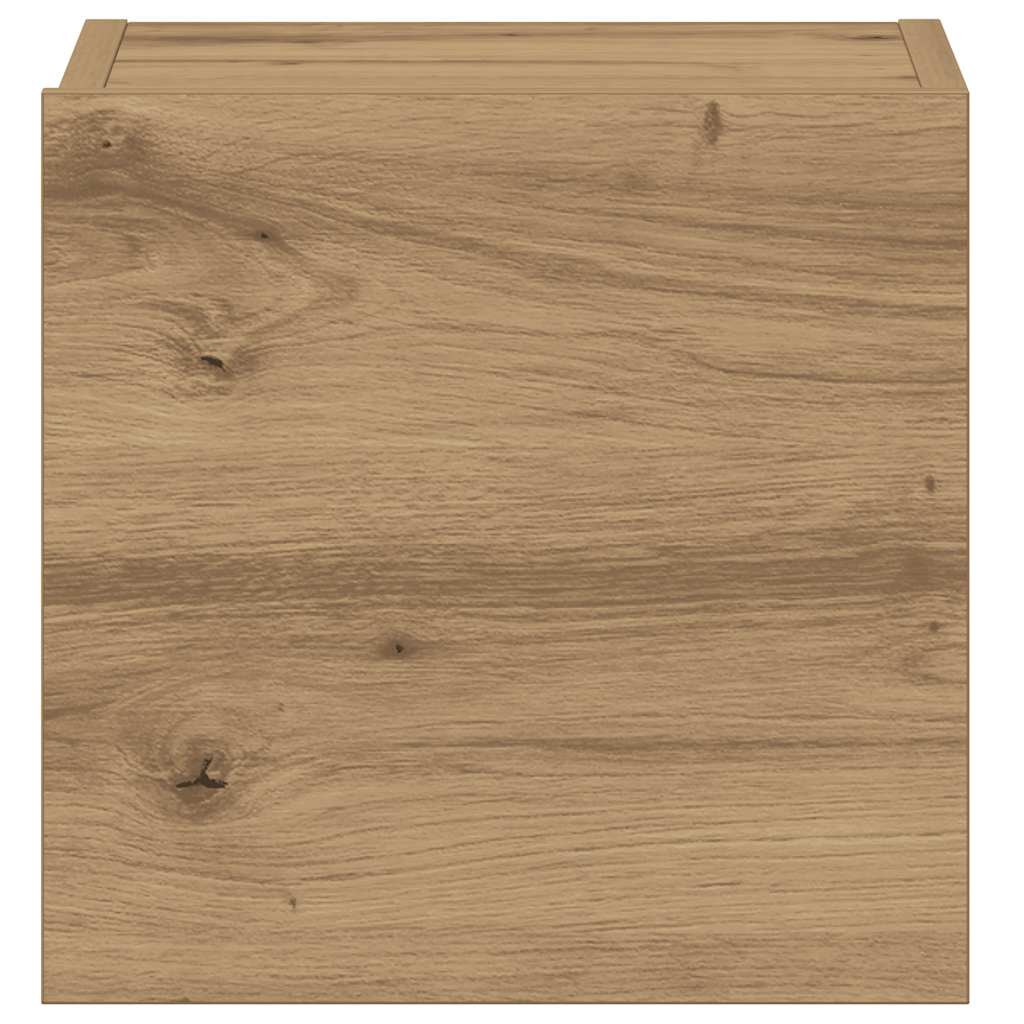Tv-wandkasten 3 st bewerkt hout artisanaal eikenkleurig is nu te koop bij PeponiXL, paradijselijk wonen!