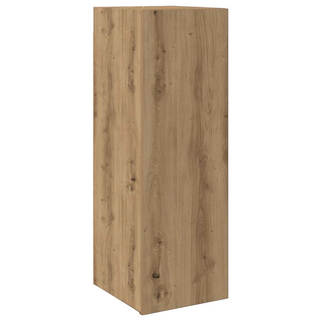 Tv-wandkasten 3 st bewerkt hout artisanaal eikenkleurig is nu te koop bij PeponiXL, paradijselijk wonen!