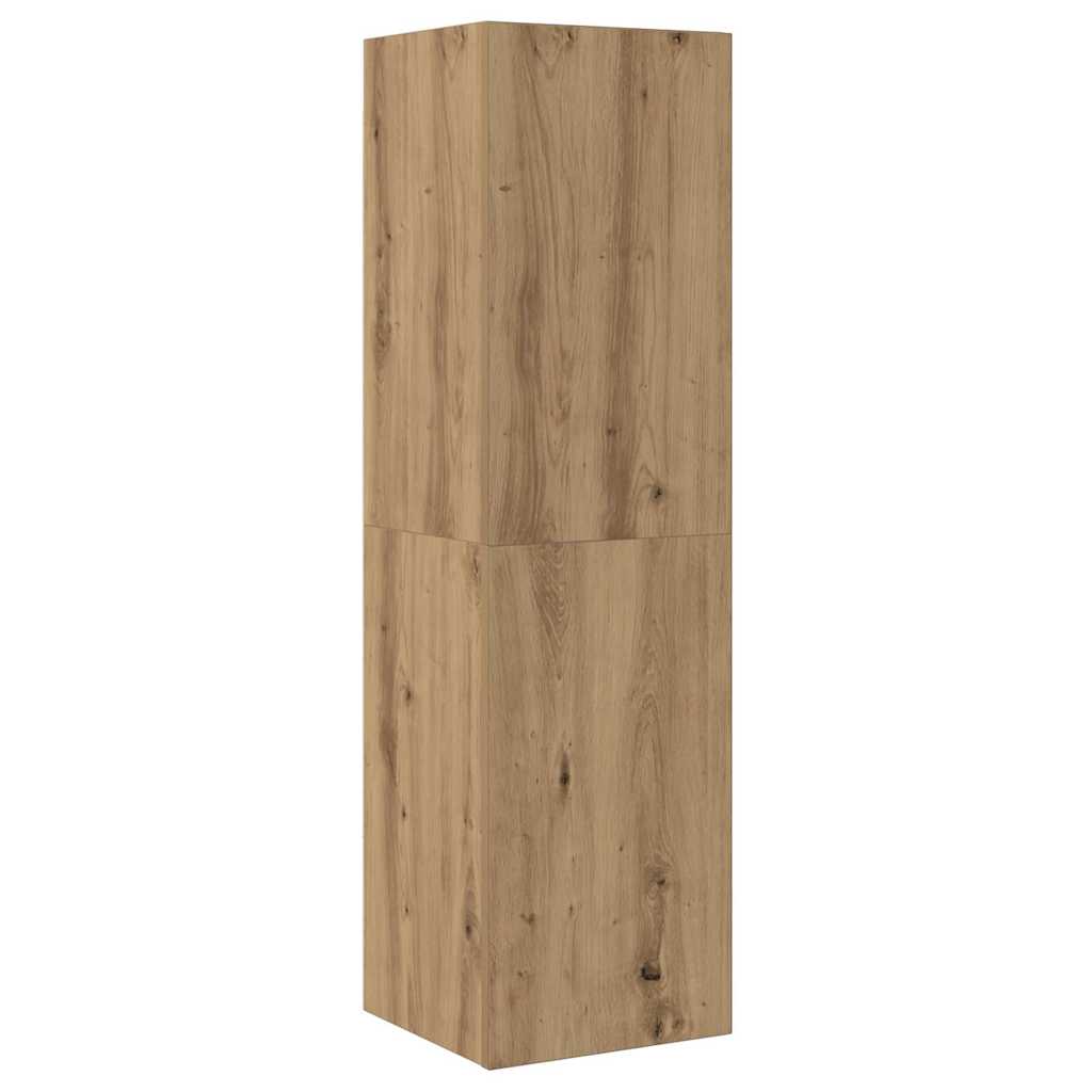 Tv-wandkasten 3 st bewerkt hout artisanaal eikenkleurig is nu te koop bij PeponiXL, paradijselijk wonen!