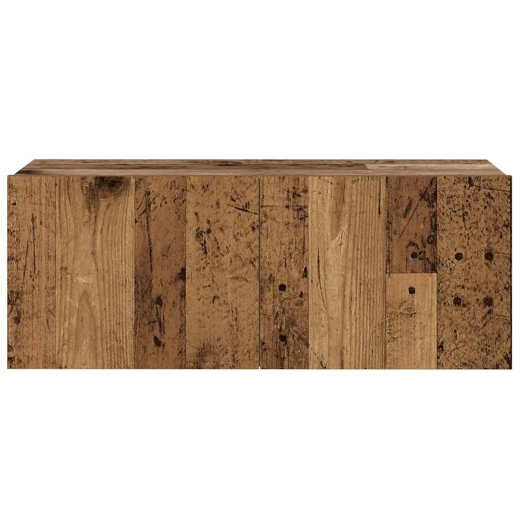 Tv-wandkasten 6 st bewerkt hout oud houtkleurig is nu te koop bij PeponiXL, paradijselijk wonen!