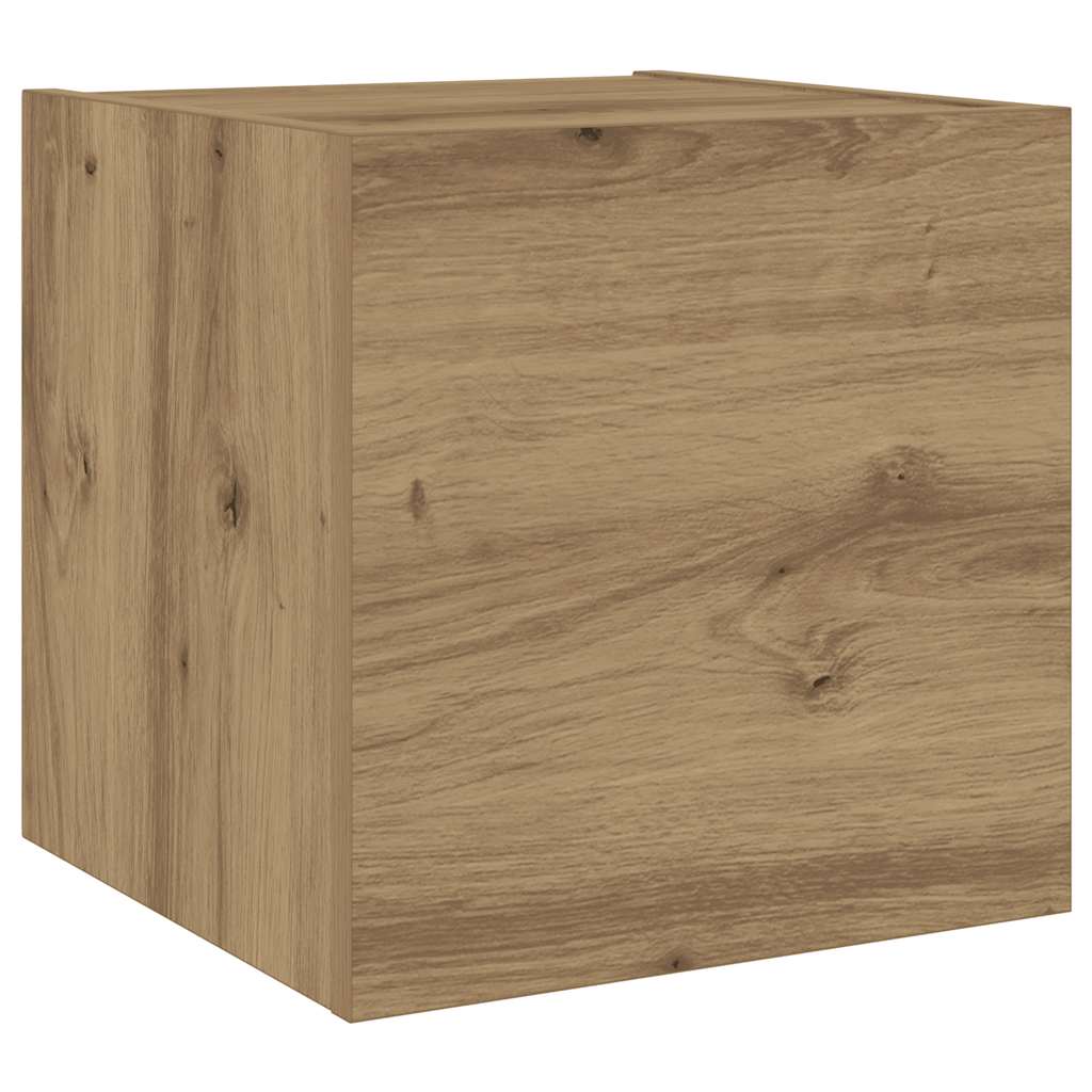 Tv-wandkasten 6 st bewerkt hout artisanaal eikenkleurig is nu te koop bij PeponiXL, paradijselijk wonen!