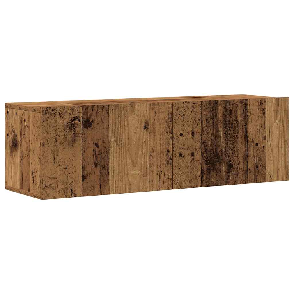 Tv-wandkasten 6 st bewerkt hout oud houtkleurig is nu te koop bij PeponiXL, paradijselijk wonen!