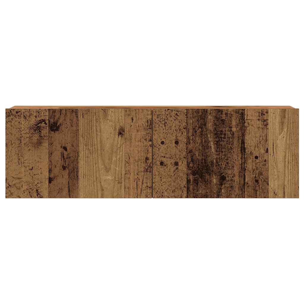 Tv-wandkasten 6 st bewerkt hout oud houtkleurig is nu te koop bij PeponiXL, paradijselijk wonen!