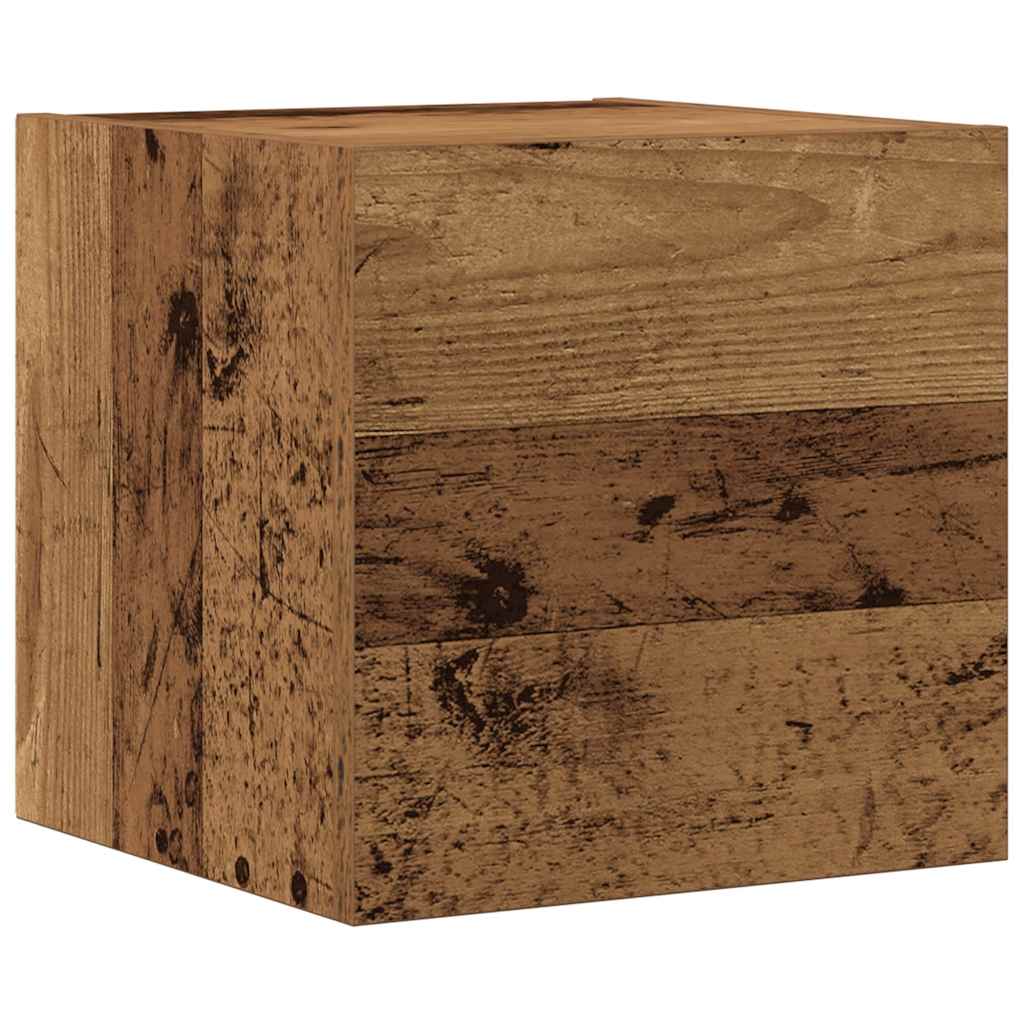 Tv-wandkasten 6 st bewerkt hout oud houtkleurig is nu te koop bij PeponiXL, paradijselijk wonen!