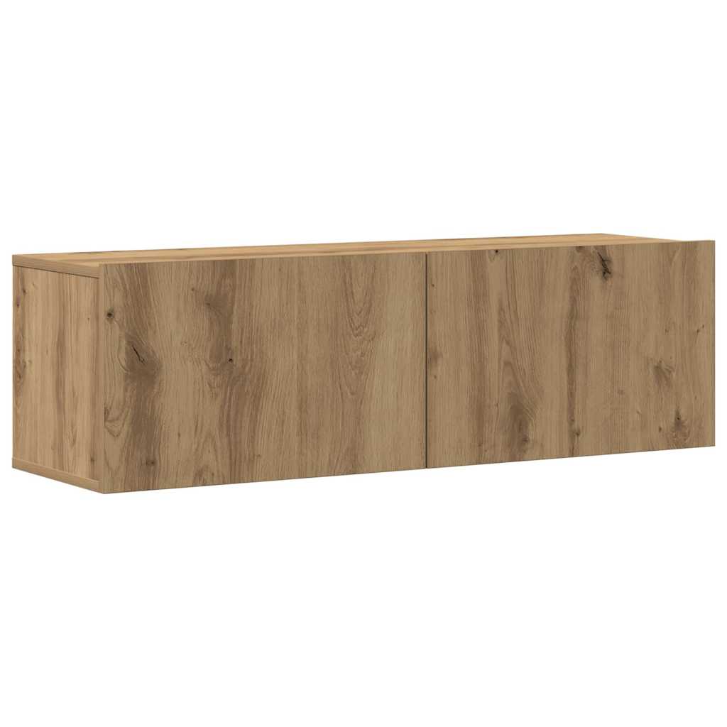 Tv-wandkasten 6 st bewerkt hout artisanaal eikenkleurig is nu te koop bij PeponiXL, paradijselijk wonen!